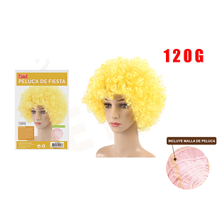 Peluca de Fiesta Corta Rizada Amarrillo