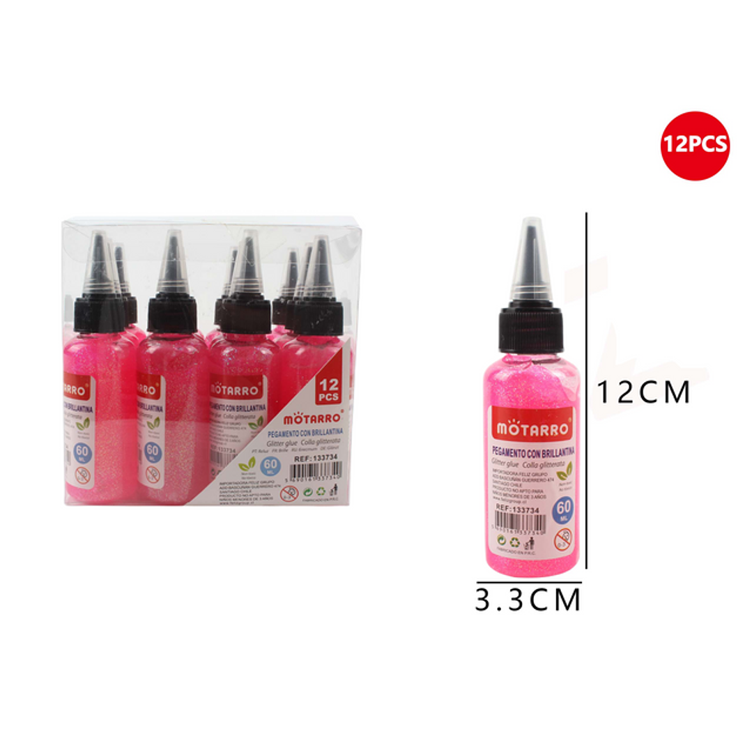 Pegamento con Brillantina Fucsia 60ml 1