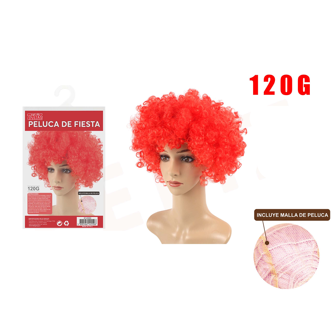 Peluca de Fiesta Corta Rizada Rojo 1