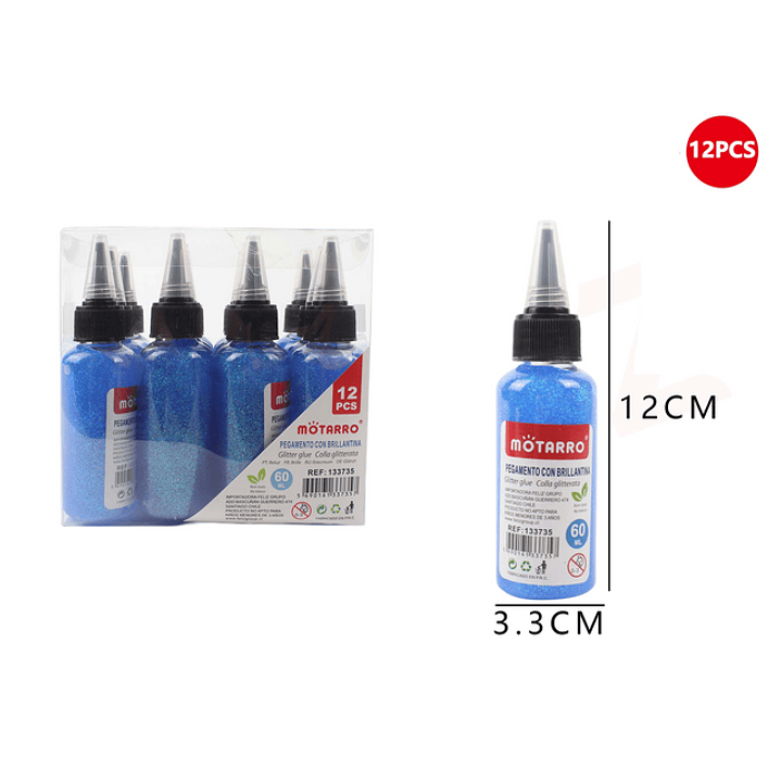 Pegamento con Brillantina Azul Claro 60ml 1