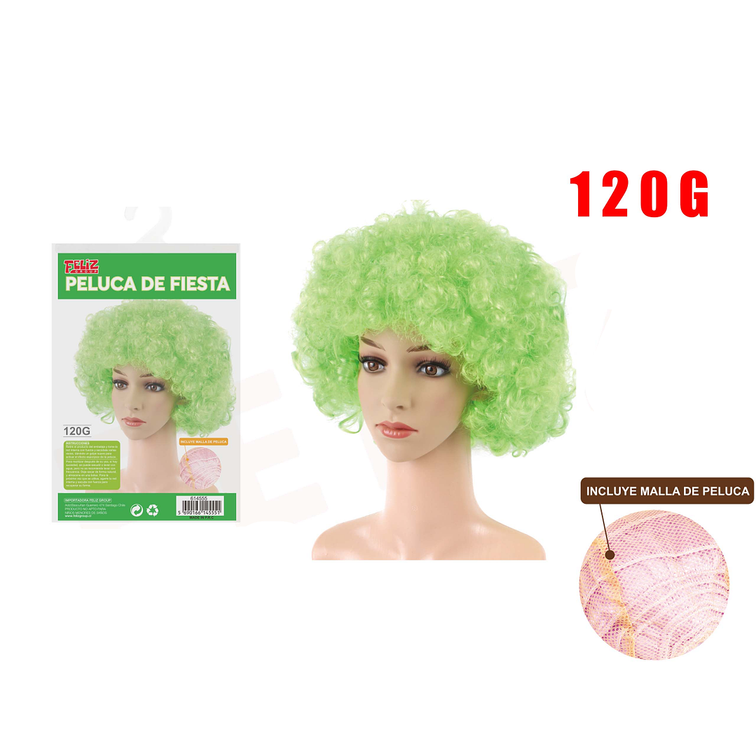 Peluca de Fiesta Corta Rizada Verde 1