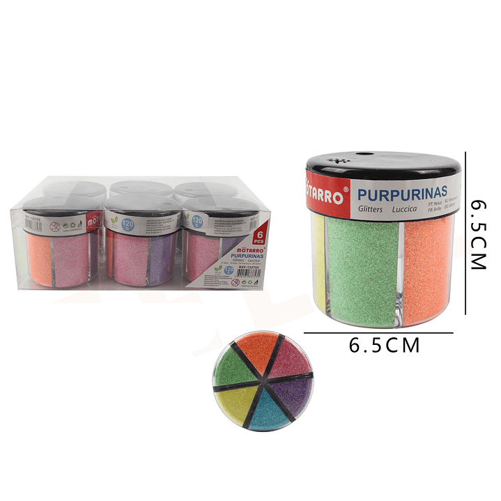 Brillantina O Escarcha 6 Colores Fosforecente 1