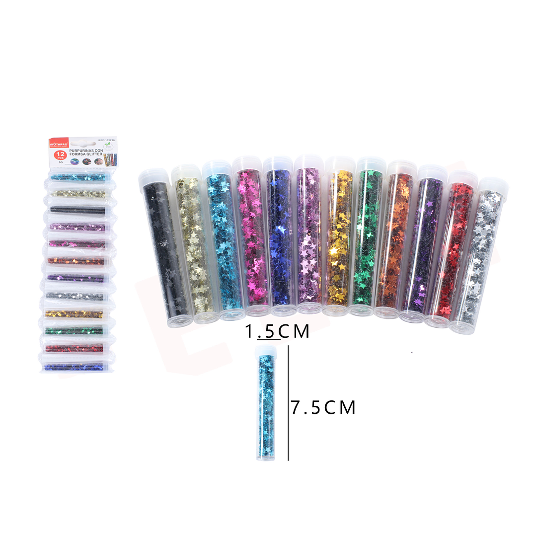 Lentejuela 12 colores de estrella 12 pcs 1