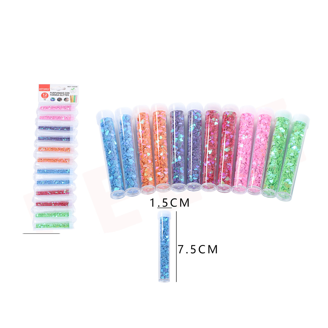 Set 12 lentejuelas 6 colores brillantes 5g 1