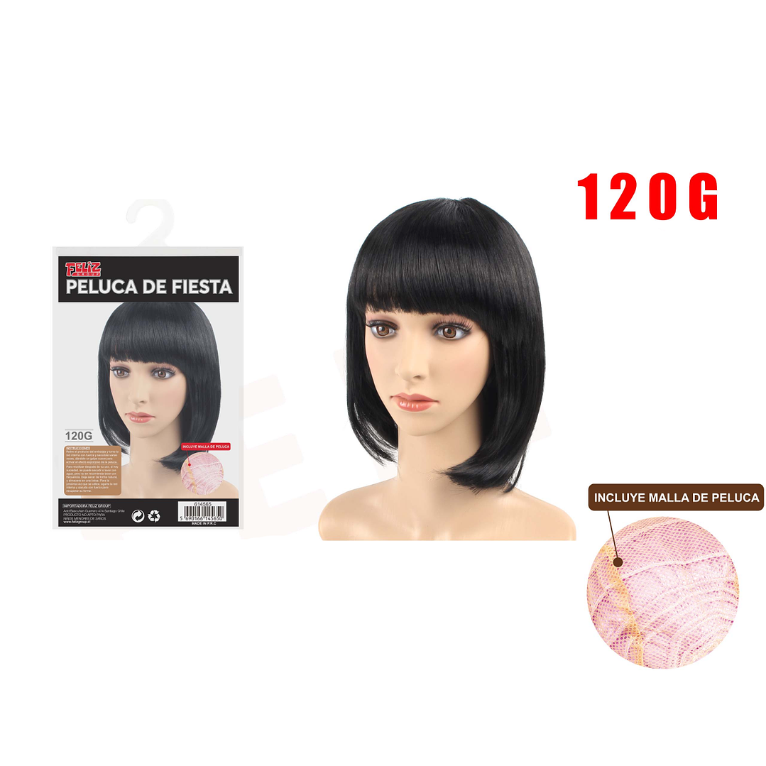 Peluca de Fiesta Melena Negro 1