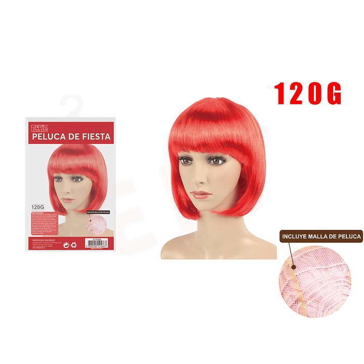 Peluca de Fiesta Melena Rojo 1