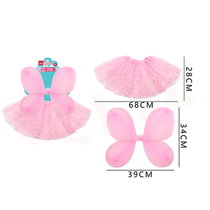 Set Disfraz Tutu+ Alas Rosado