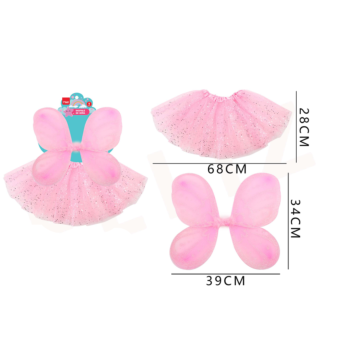 Set Disfraz Tutu+ Alas Rosado 1