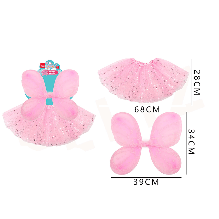Set Disfraz Tutu+ Alas Rosado 1
