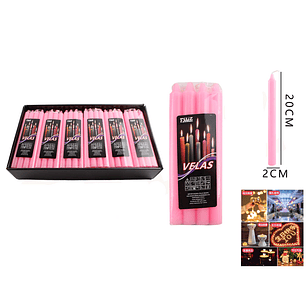 Vela Decorativa Rosadas 2x20Cm