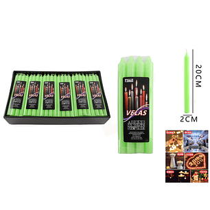 Velas Decorativa Verde 2x20Cm