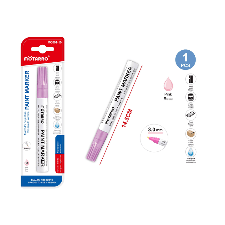 Marcador de Pintura Rosado 14.5cm 1