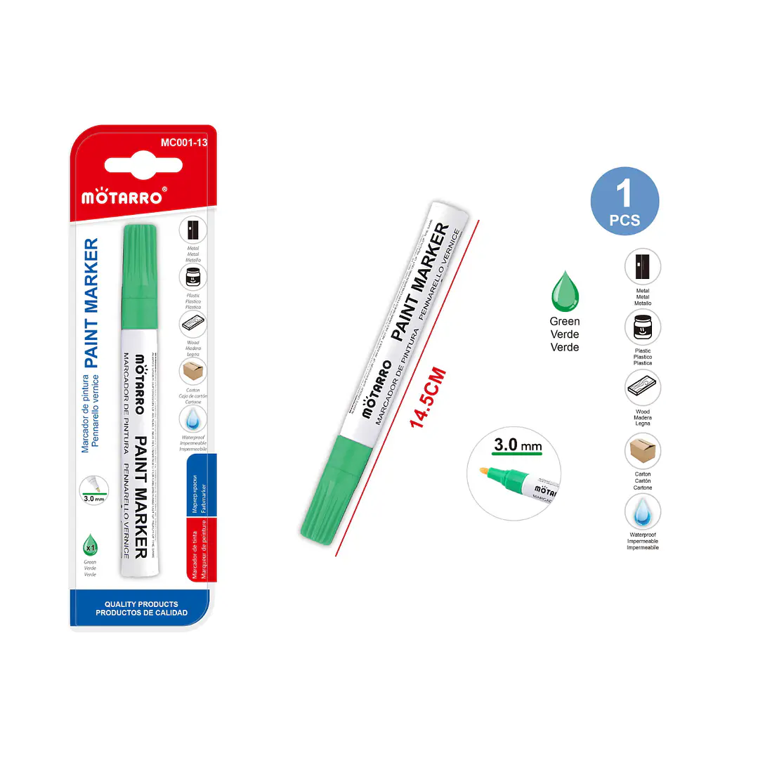 Marcador De Pintura Verde 14.5cm 1