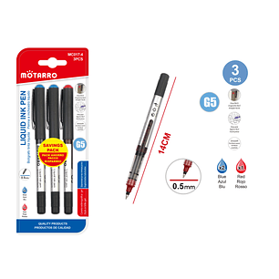Boligrafo Gel Azul/Rojo 14cm 3pcs