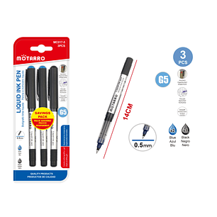 Boligrafo Gel Azulnegro 14Cm 3Pcs