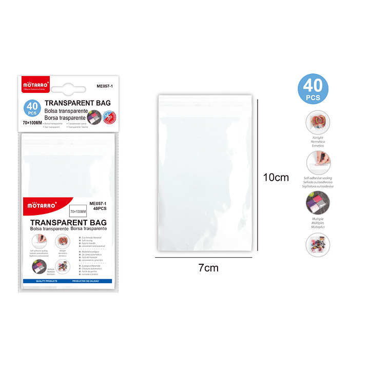 Bolsa Transparente 710Cm 40Pcs 1