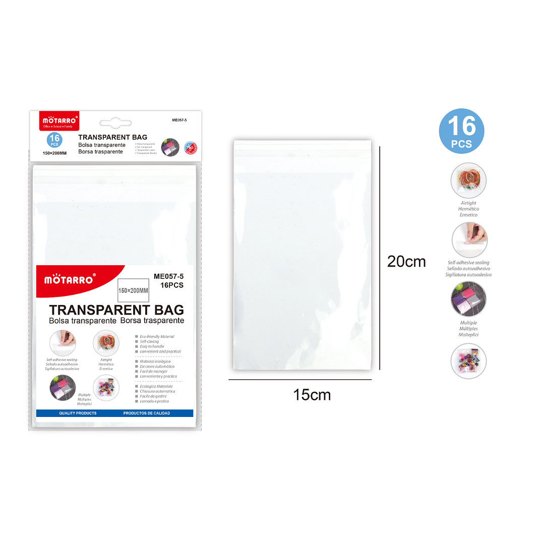 Bolsa Transparente 1520Cm 16Pcs 1
