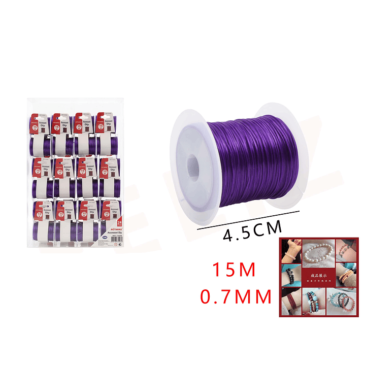 Hilo Elasticado Morado 0.7mm*15M 1