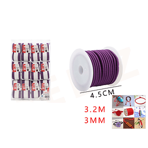 Cordón Elasticado Morado 3Mm*3.2M