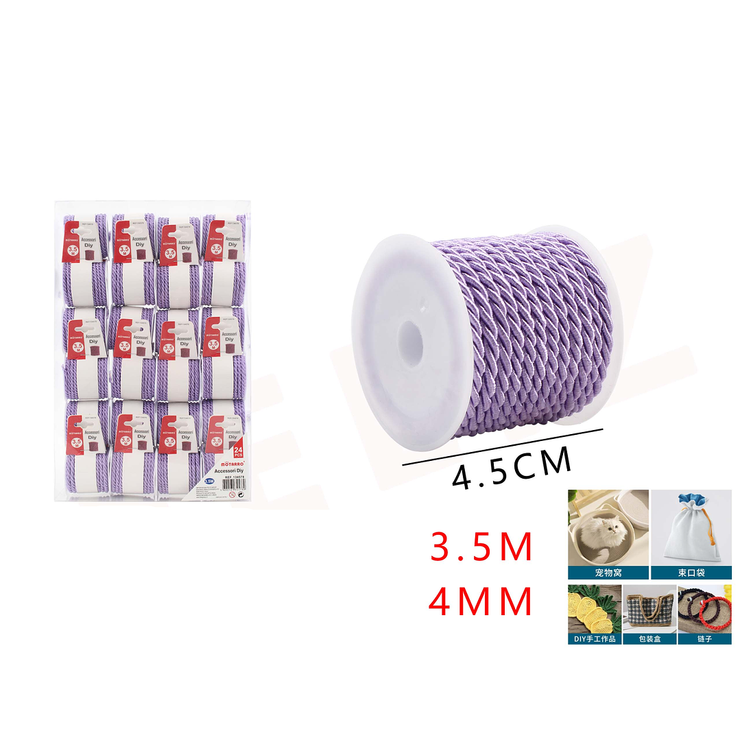 Cuerda de Algodón Lila 4mm*3.5M 1