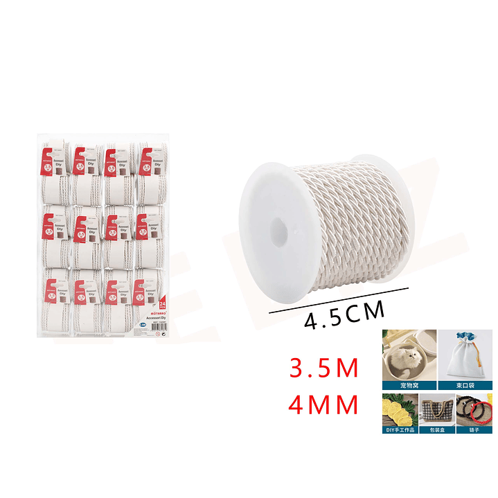 Cuerda de Algodón Blanco 4mm*3.5M 1