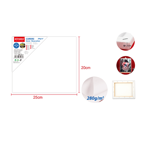 Tela para pintura 20*25cm 280G 1.5cm