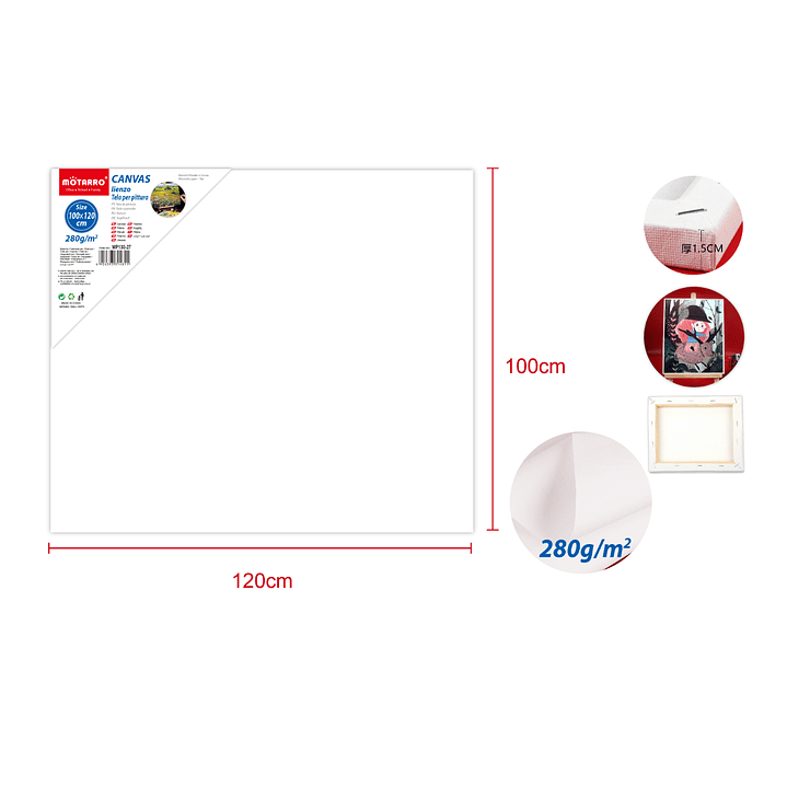 Tela Para Pintura 100120Cm 280G 15Cm 1