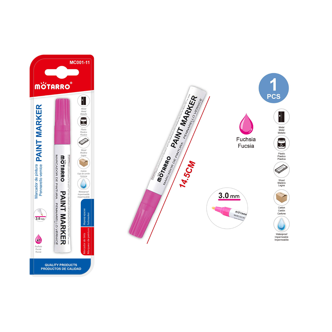 Marcador de Pintura Fucsia 14.5cm 1