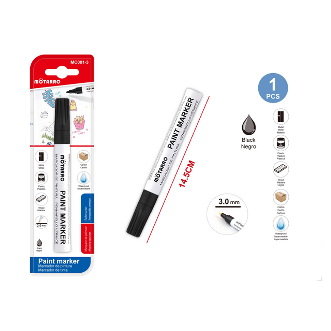 Plumón de Pizarra Negro 1