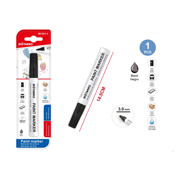 Plumón de Pizarra Negro 1