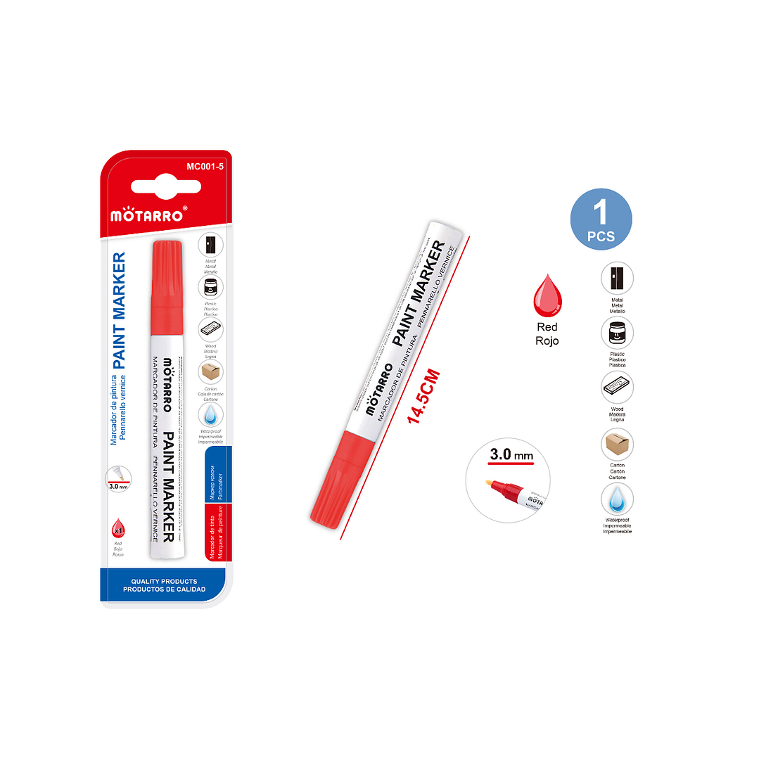 Marcador de Pintura Rojo 3.0 mm 1