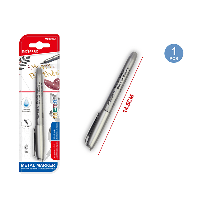 Marcador de Pintura Plateado 2.0 mm 1