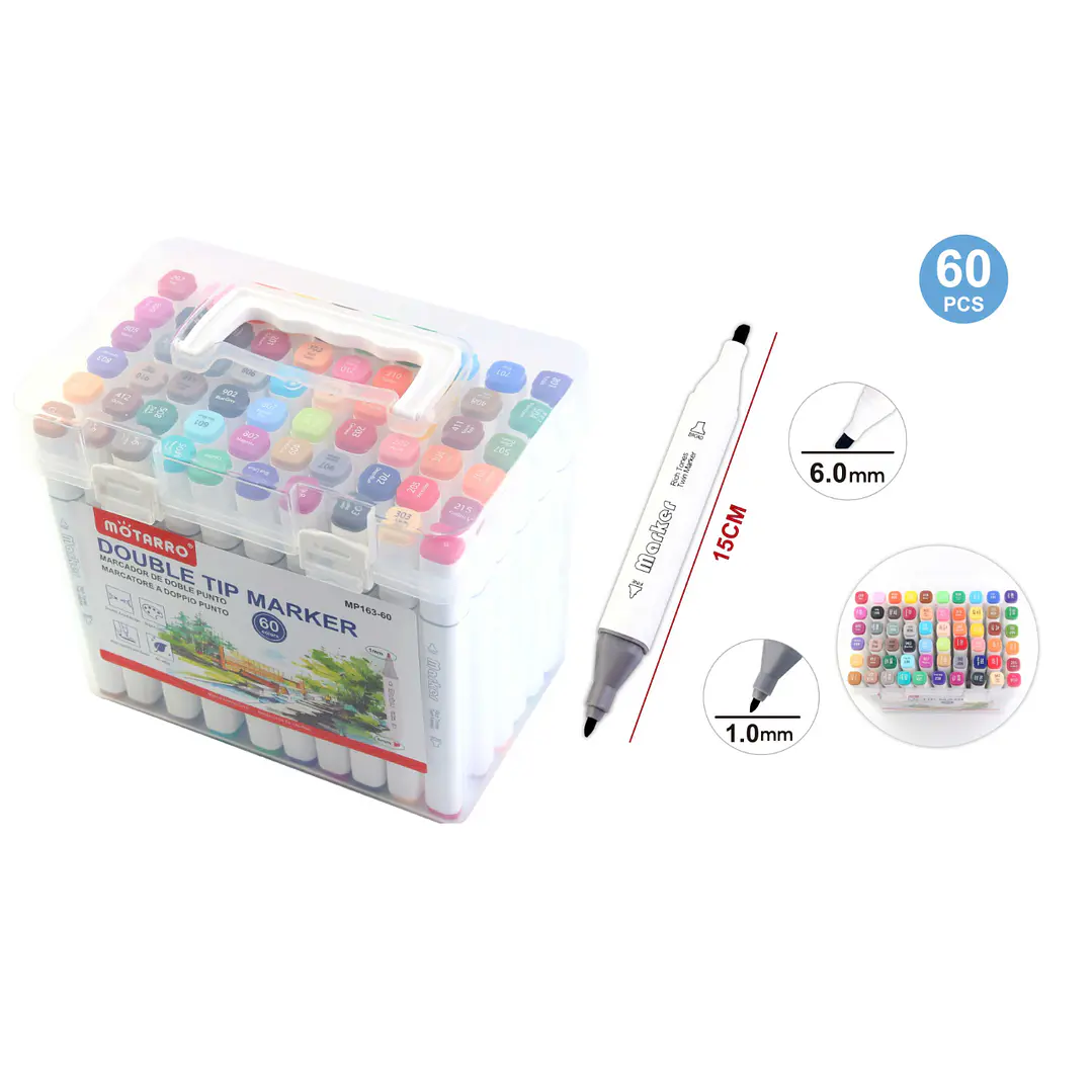 Marcadores de colores + Caja 60 Unidades 1
