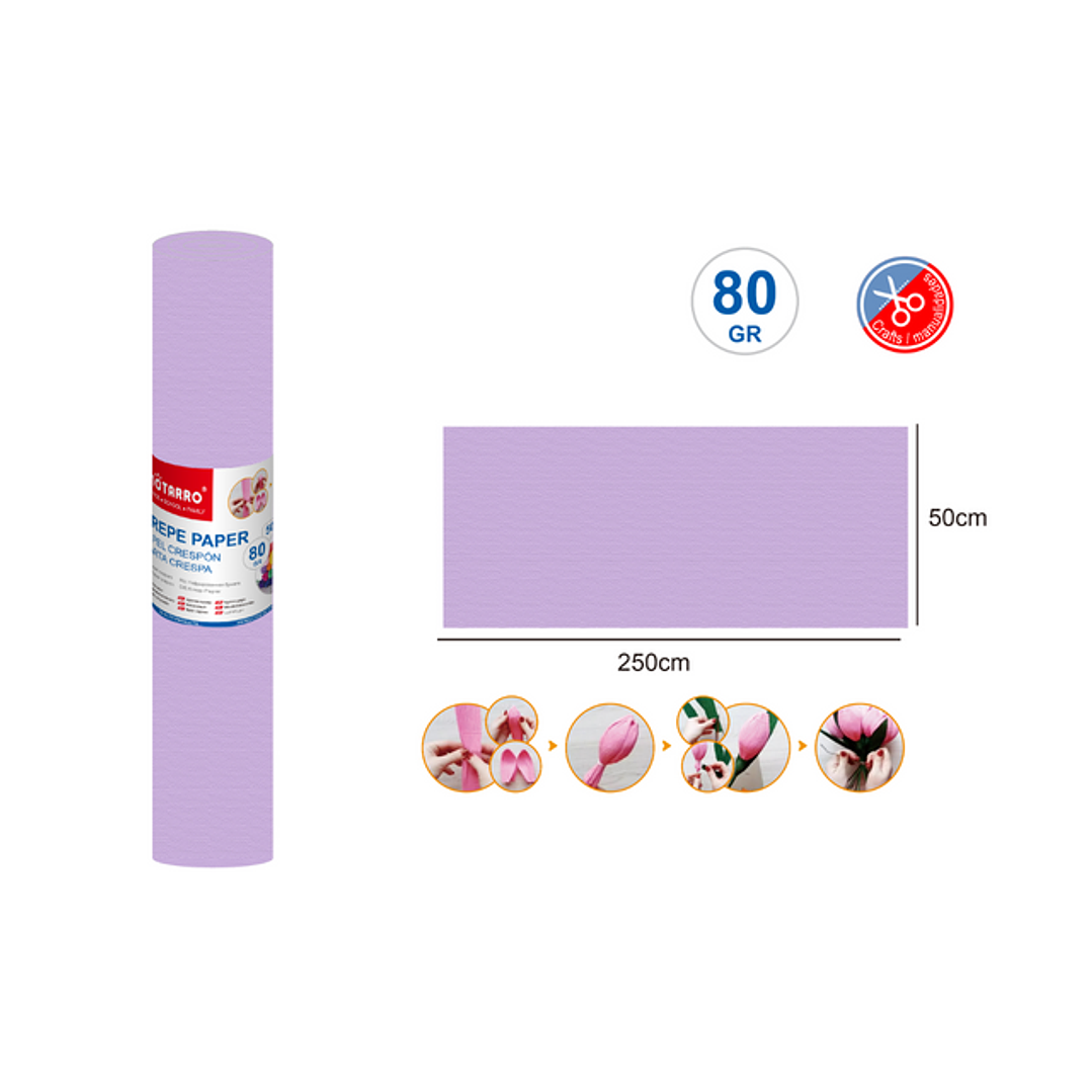 Papel Crepé Lila 250x50cm 80G 1