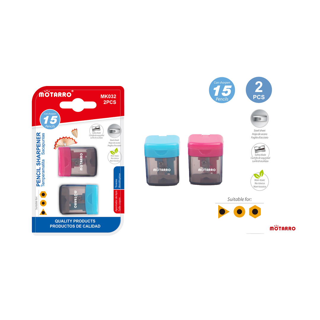 Sacapuntas con depósito y tapa 1