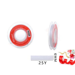 Cinta Organza Blanco 6mm*25Y