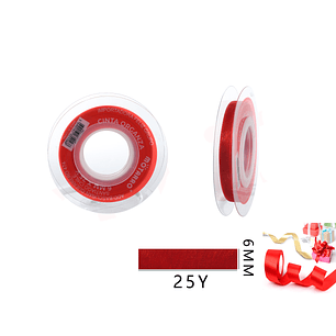 Cinta Organza Rojo 6mm*25Y