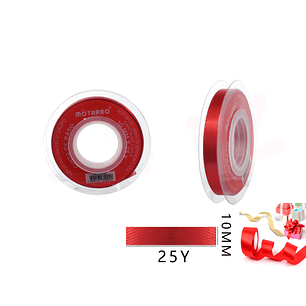 Cinta de Raso Rojo 10mm*25Y