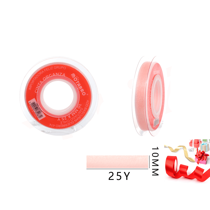 Cinta Organza Champan 10mm*25Y 1