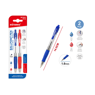 Boligrafo Azul Y Rojo 10 Mm 2 Pcs