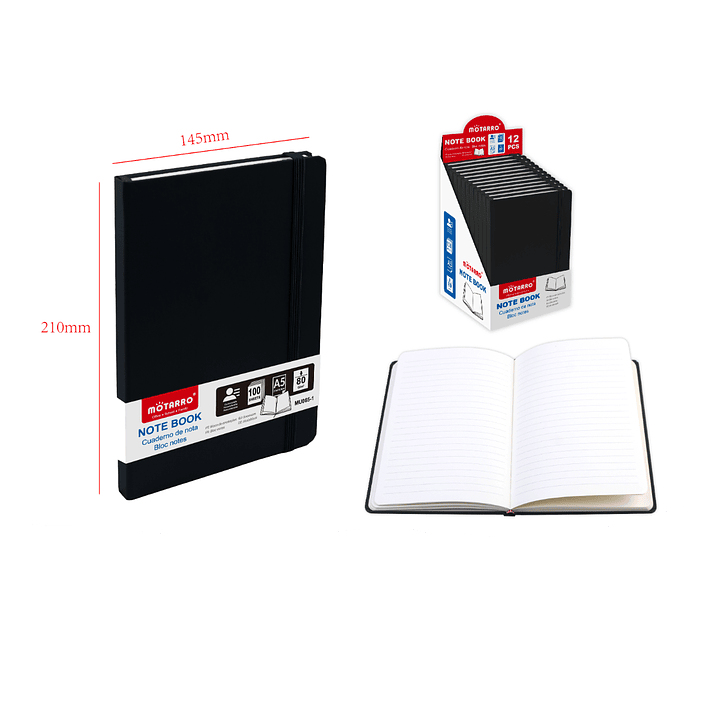 Libreta de Nota Negro A5 100 Hojas 1