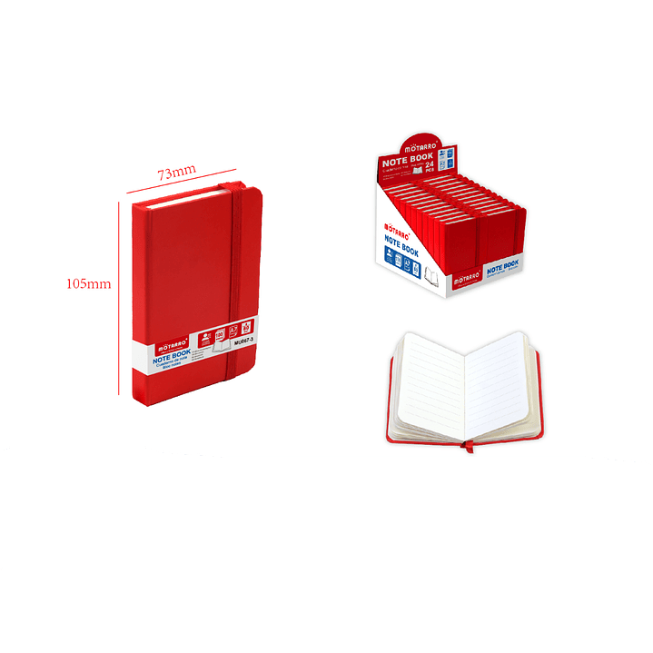 Libreta De Nota Rojo A7 –10.5 x 7.3cm 100 Hojas 1