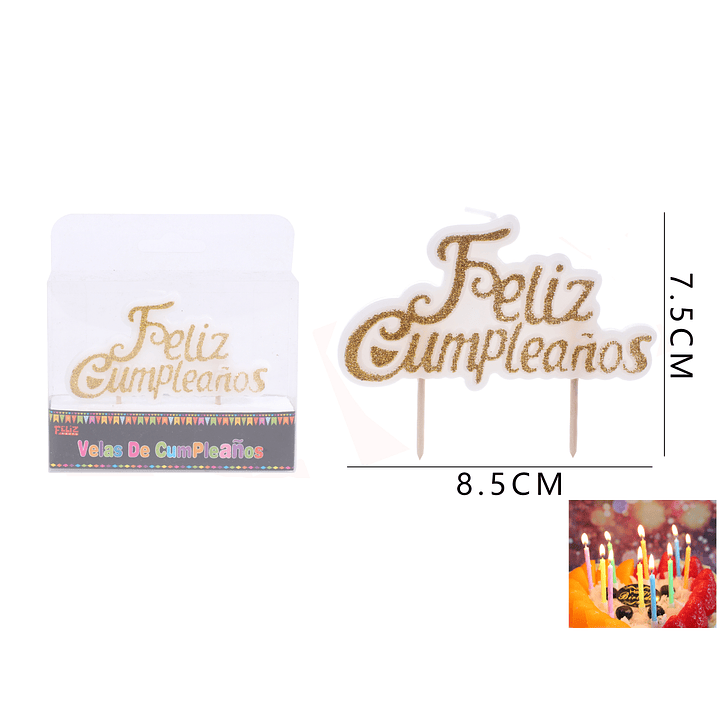 Velas de Cumpleaños Dorado 1