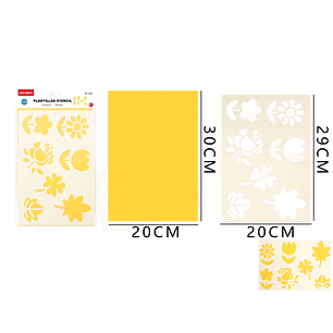 Plantilla o Stencil PVC Flores 30x20cm