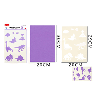 Plantilla o Stencil PVC Dinosaurio 30x20cm