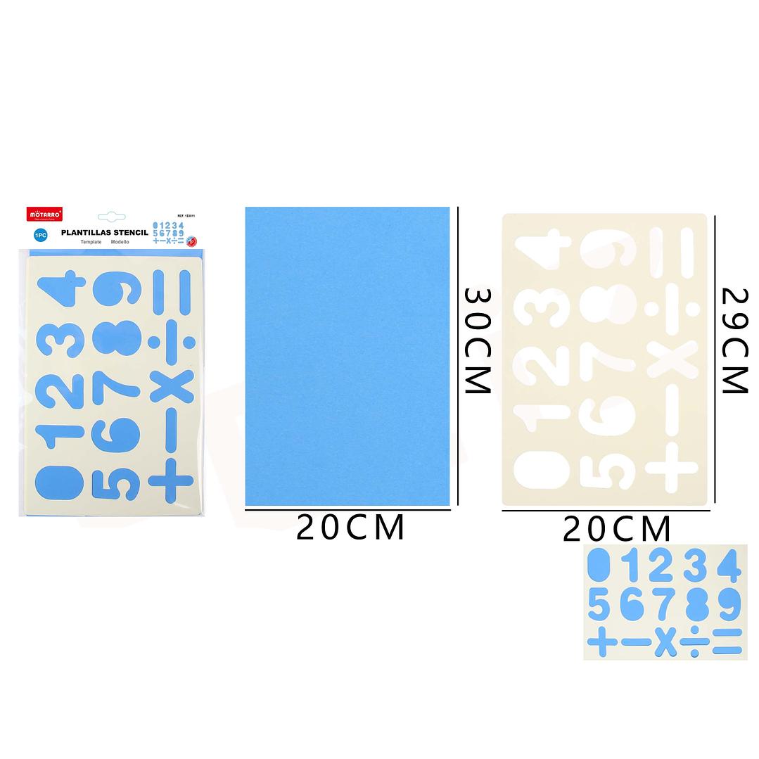 Plantilla o Stencil PVC Números 30x20cm 1