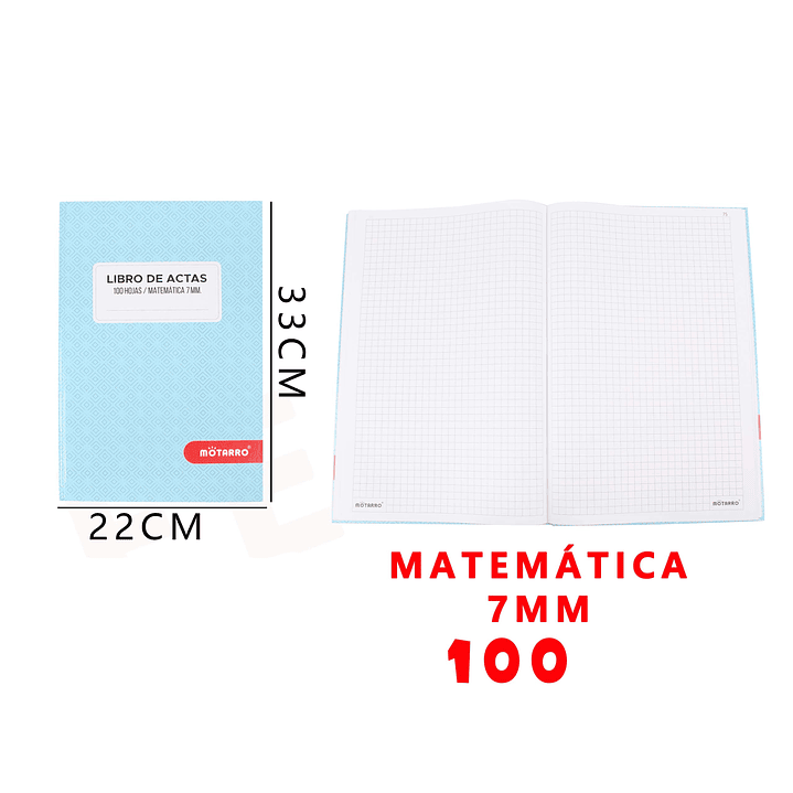 Libreta de Actas 7 mm Cuadriculada – 32×32.1 cm, 100 Hojas 1