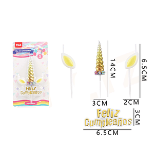 Velas Cumpleaños Dorado 4pcs