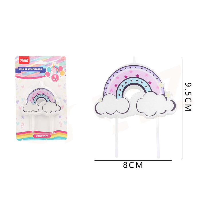 Velas Cumpleaños Arcoiris 9.5x8cm 1