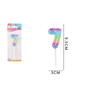 Velas de Número 7 Multicolor 9.5*3.5cm